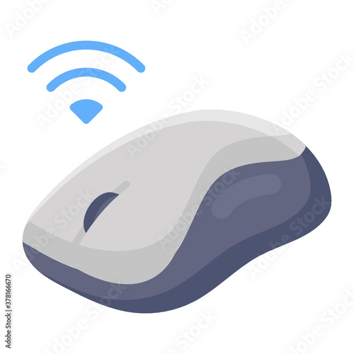 
Wireless mouse icon style, trendy vector of computer accessory 
