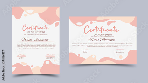 Certificate with a cute pastel color theme