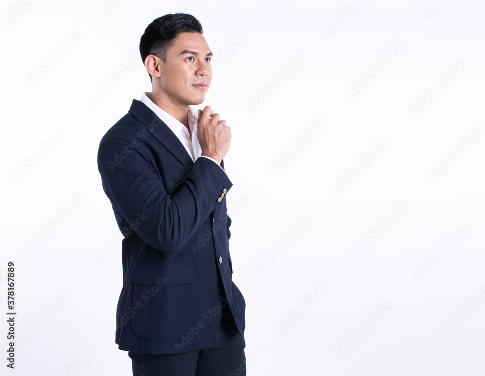 Portrait of asian young business man on white background Portrait of asian young business man on white background