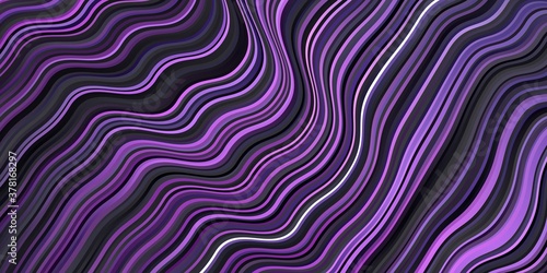 Dark Purple, Pink vector backdrop with bent lines. Colorful geometric sample with gradient curves. Pattern for websites, landing pages.
