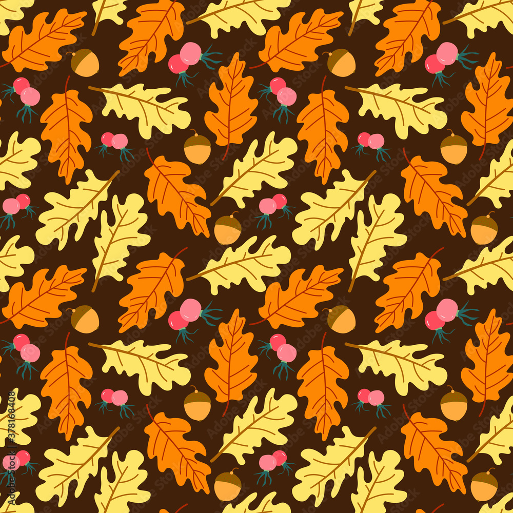 Colorful autumn leaves seamless pattern. Seamless autumn pattern. Vector illustration background Colorful autumn leaves seamless pattern. Seamless autumn pattern. Vector illustration background