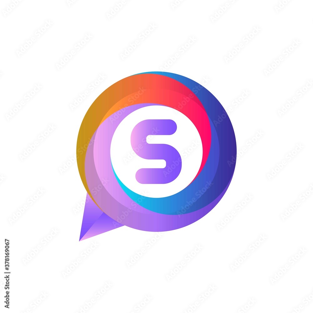 s letter colorful on circle chat icon logo.chat logo minimalist template using modern and gradient style. ellipse chat logo.chat logo s letter colorful on circle chat icon logo.chat logo minimalist template using modern and gradient style. ellipse chat logo.chat logo