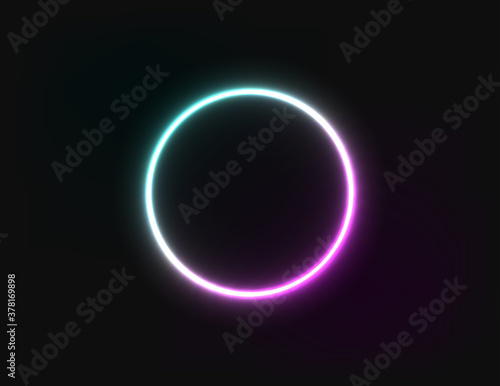  Neon blue pink circle glowing abstraction