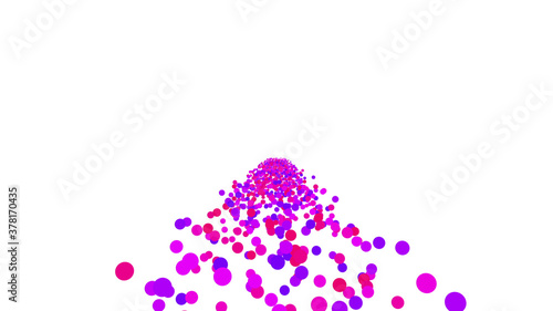 Colorful radial dot milky way radiant road white abstract 3D illustration background.