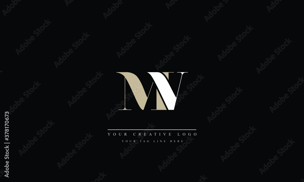 MV ,VM ,M ,V Letter Logo Design with Creative Modern Trendy Typography ...