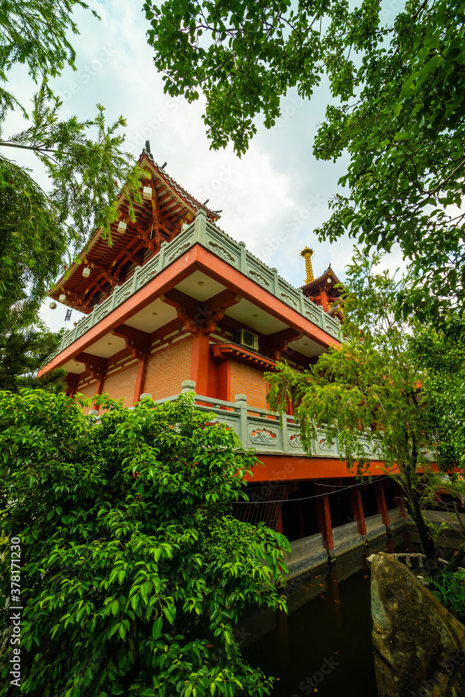 Beautiful scenery in the early sun of Khanh An Pagoda, Ho Chi Minh city, Vietnam - little Japan in Saigon. Beautiful scenery in the early sun of Khanh An Pagoda, Ho Chi Minh city, Vietnam - little Japan in Saigon.