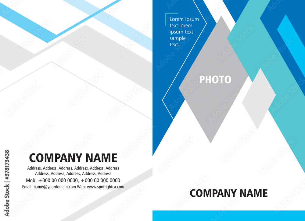 Business company folding brochure cover template design
