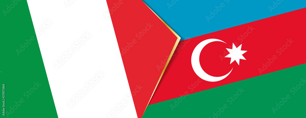 Italy and Azerbaijan flags, two vector flags. Italy and Azerbaijan flags, two vector flags.