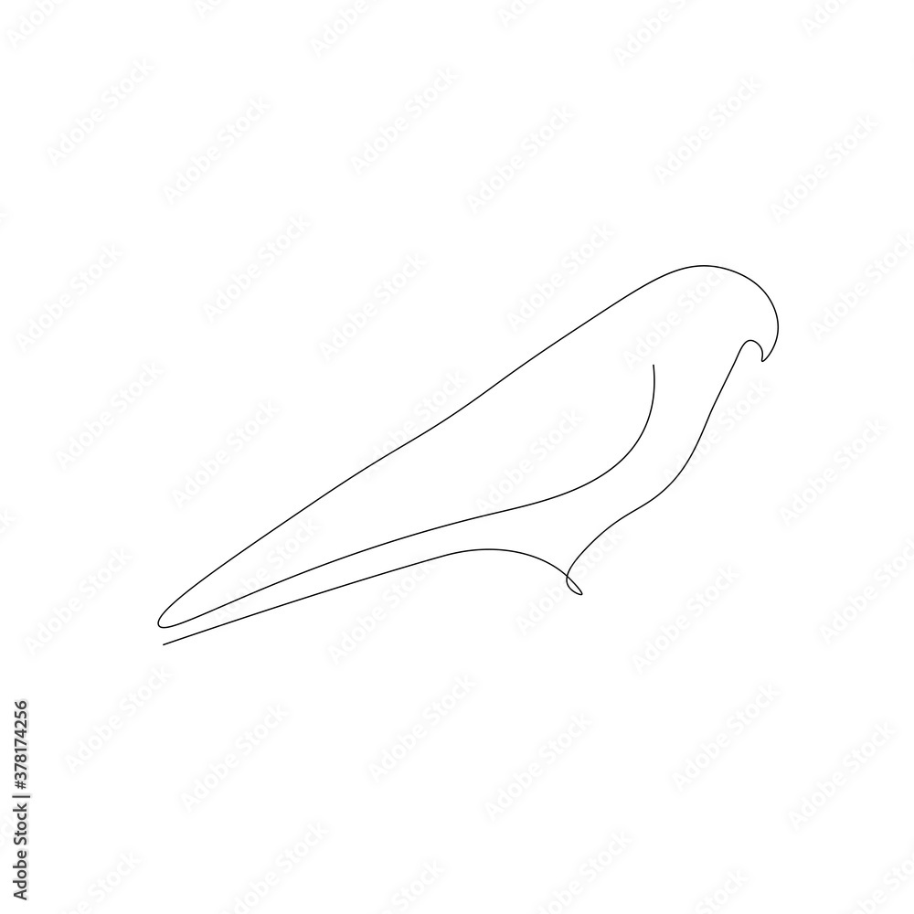 Bird line drawing, vector illustration Bird line drawing, vector illustration