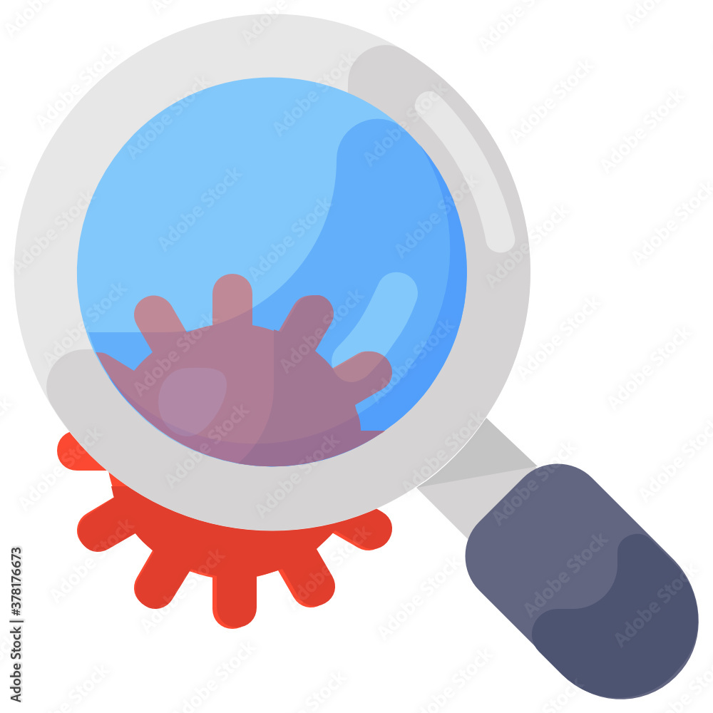 Covid research icon design, virus under magnifier
Covid research icon design, virus under magnifier