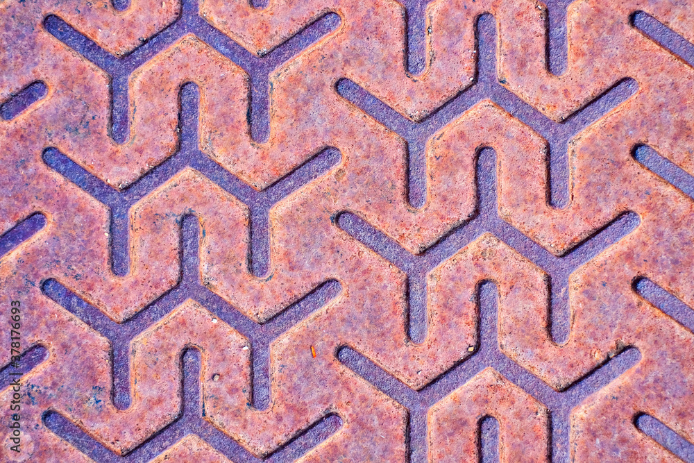 Abstract letter Y pattern decorative design on a rusty metal plate. Abstract letter Y pattern decorative design on a rusty metal plate.