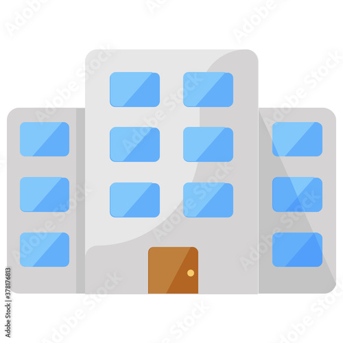 
An icon design of hospital building, vector of disease treatment place 
