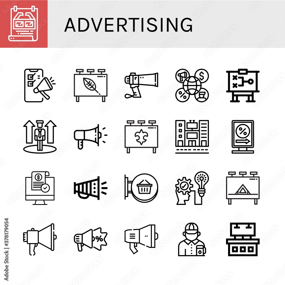 advertising icon set advertising icon set