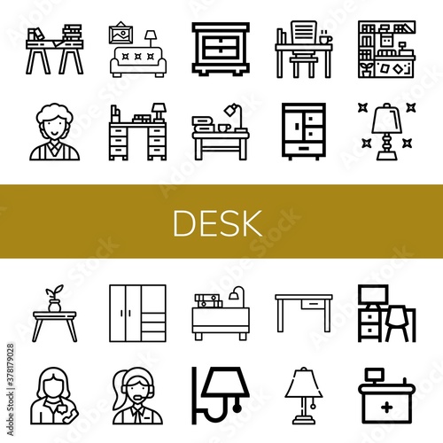 Set of desk icons