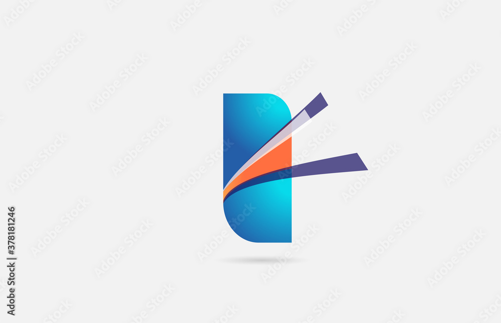 line orange blue I alphabet letter logo icon for company. Creative design for business and corporate line orange blue I alphabet letter logo icon for company. Creative design for business and corporate