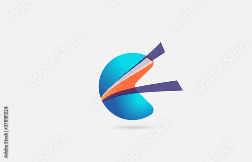 Free Download line orange blue C alphabet letter logo icon for company. Creative design for business and corporate - GFXLoad
