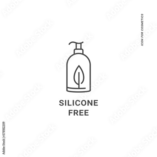 Vector logo, badge or icon for natural and organic products. Eco safe sign design. Silicone free sign.