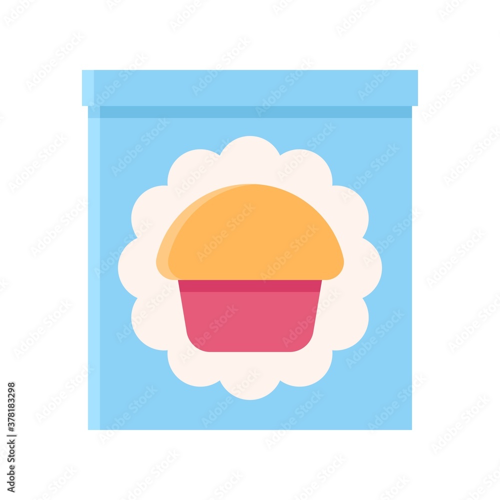 gift box related gift box with cup cake vector in flat style, gift box related gift box with cup cake vector in flat style,