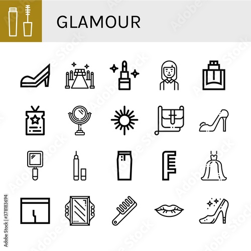 Set of glamour icons