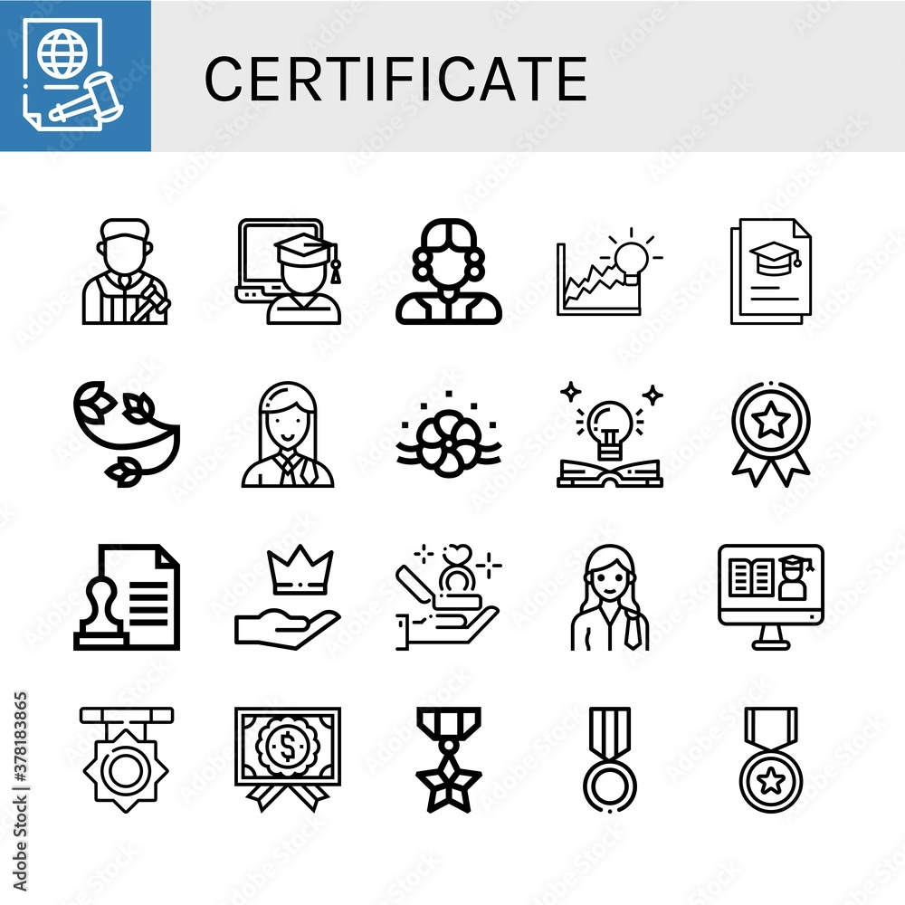 Fototapeta premium certificate icon set
