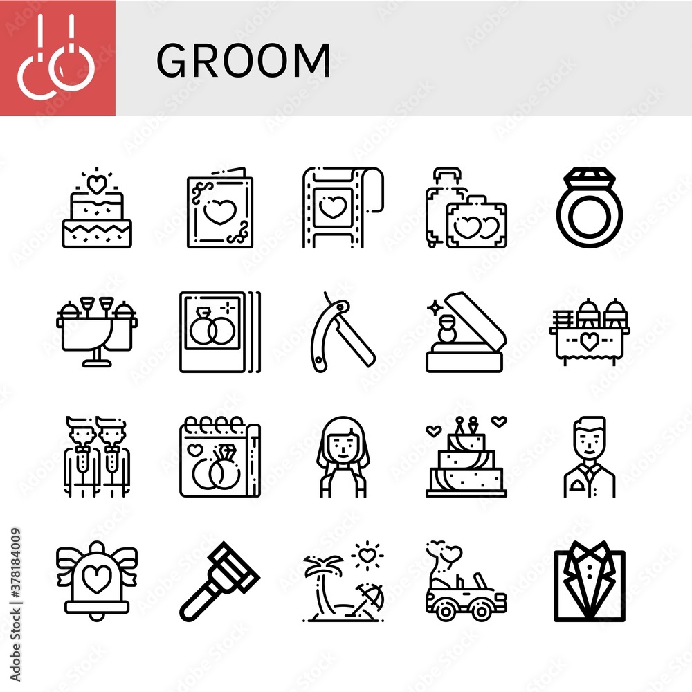 Fototapeta premium Set of groom icons