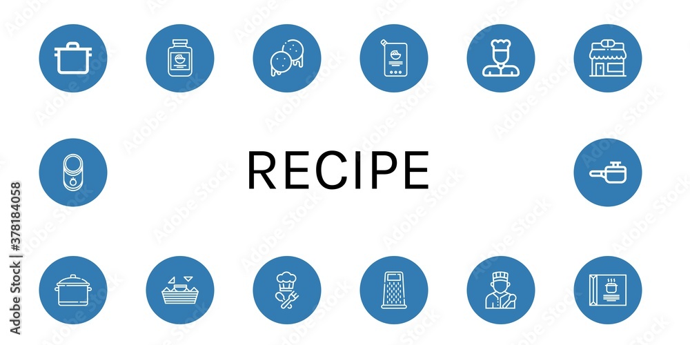 Set of recipe icons Set of recipe icons