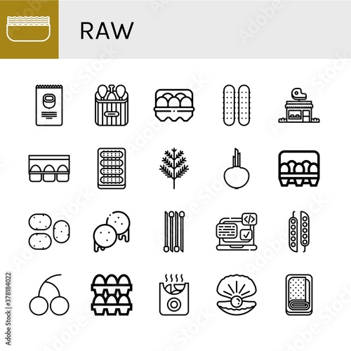 Set of raw icons