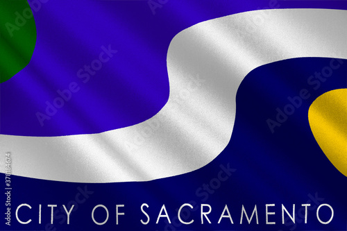 Flag of Sacramento city in California, USA