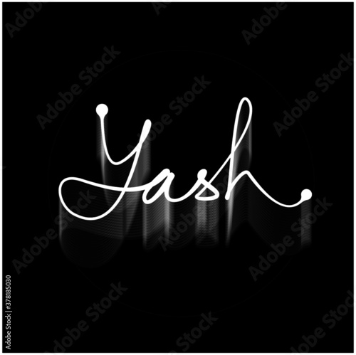 Yash (Victory) written in Latin calligraphic expression  photo