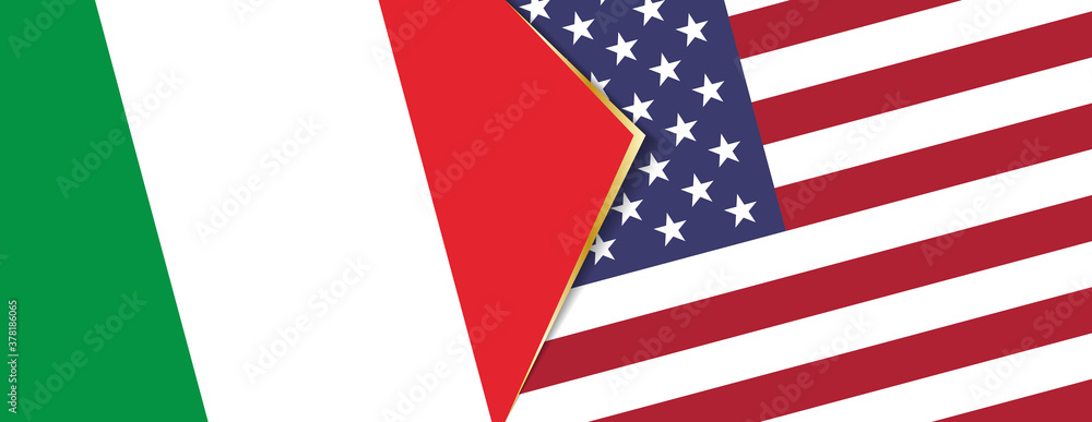 Italy and USA flags, two vector flags. Italy and USA flags, two vector flags.