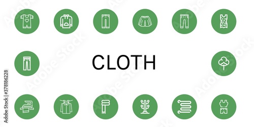 cloth simple icons set
