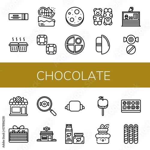 chocolate simple icons set