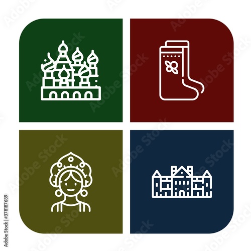 Set of cathedral icons