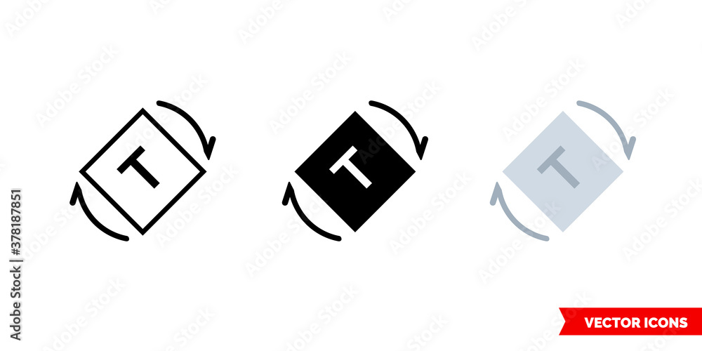 Auto rotate based on text icon of 3 types color, black and white, outline. Isolated vector sign symbol. Auto rotate based on text icon of 3 types color, black and white, outline. Isolated vector sign symbol.