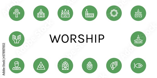 worship icon set