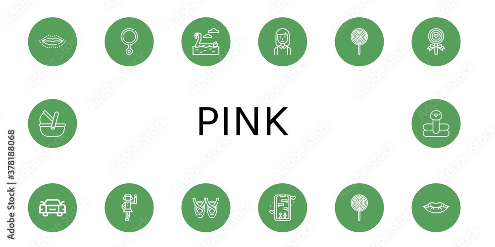 pink icon set pink icon set