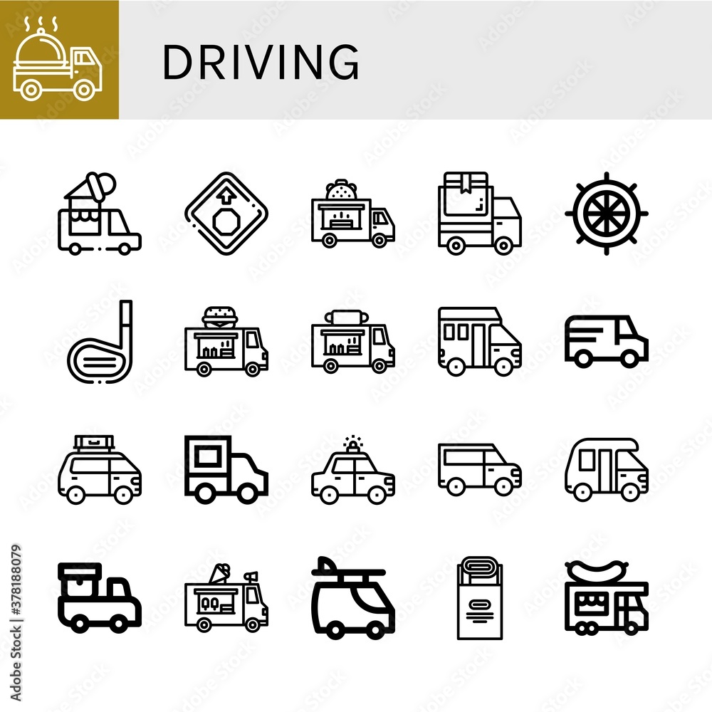 Set of driving icons Set of driving icons