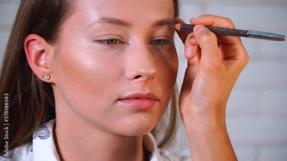makeup process in the Studio with brushes makeup process in the Studio with brushes