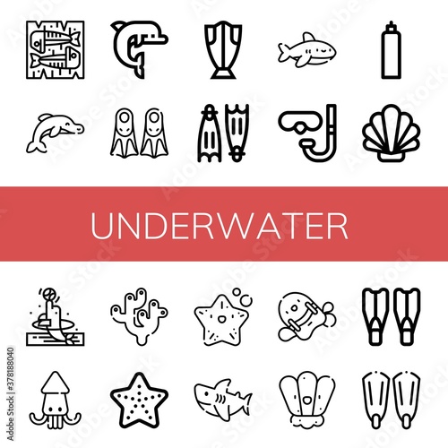 Set of underwater icons