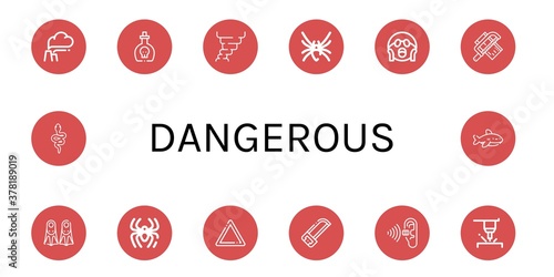 dangerous icon set