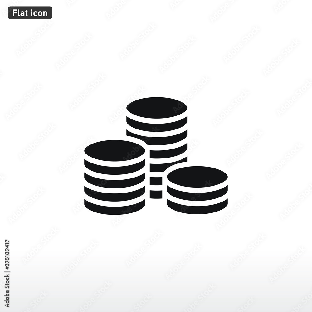 Coins icon vector . Money sogn Coins icon vector . Money sogn