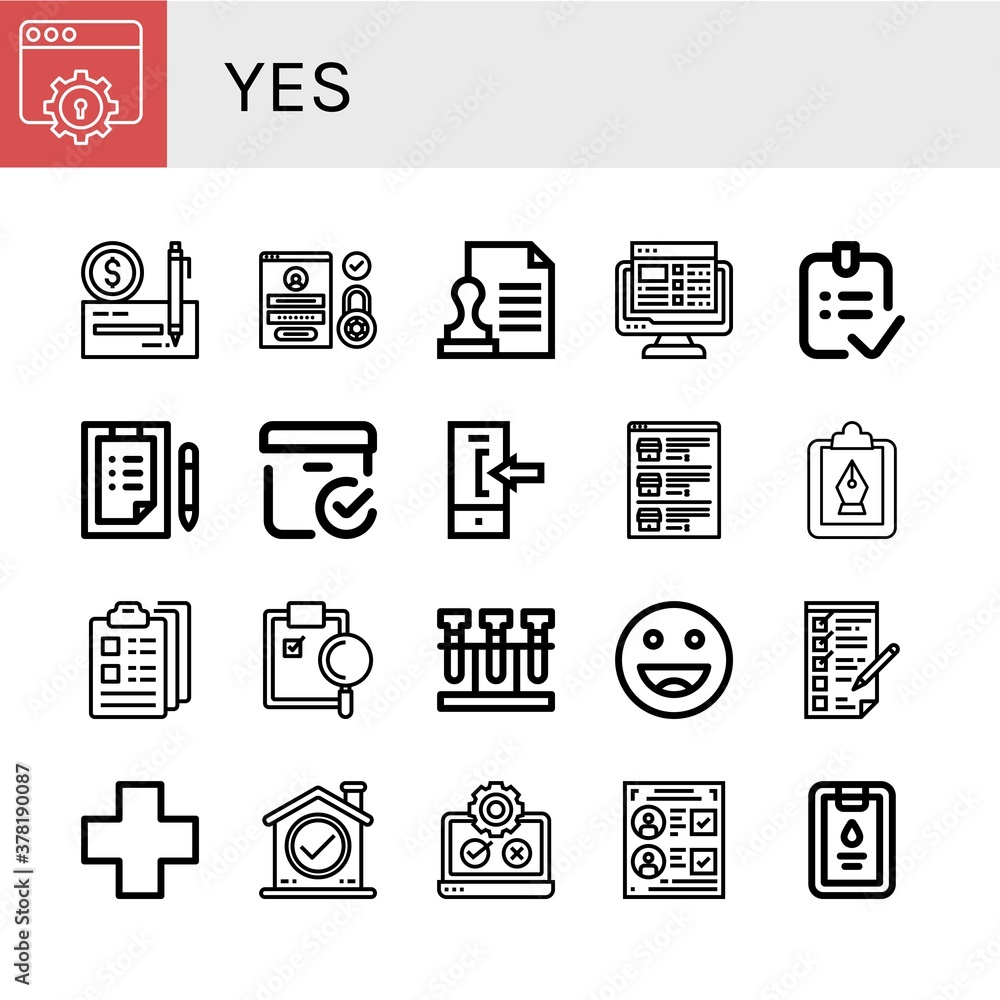 yes simple icons set yes simple icons set