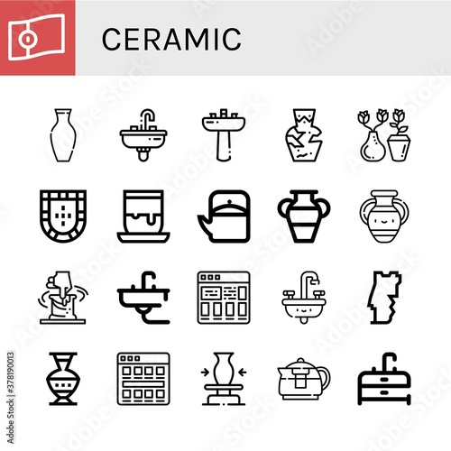 Set of ceramic icons