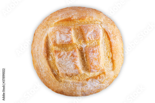 Wheat white bread on a white isolated background