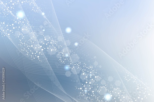 Science network pattern, connecting lines and dots. Technology hexagons structure or molecular connect elements.