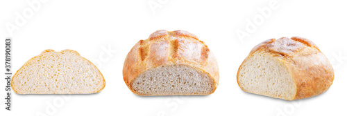 Wheat white bread on a white isolated background