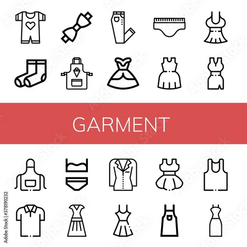 garment simple icons set