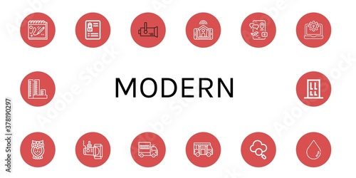 modern simple icons set