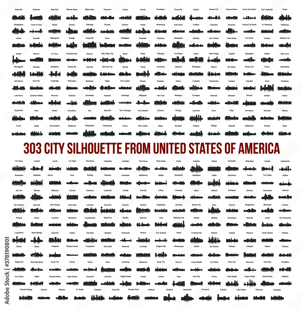 312 City Silhouette from United States of America 312 City Silhouette from United States of America