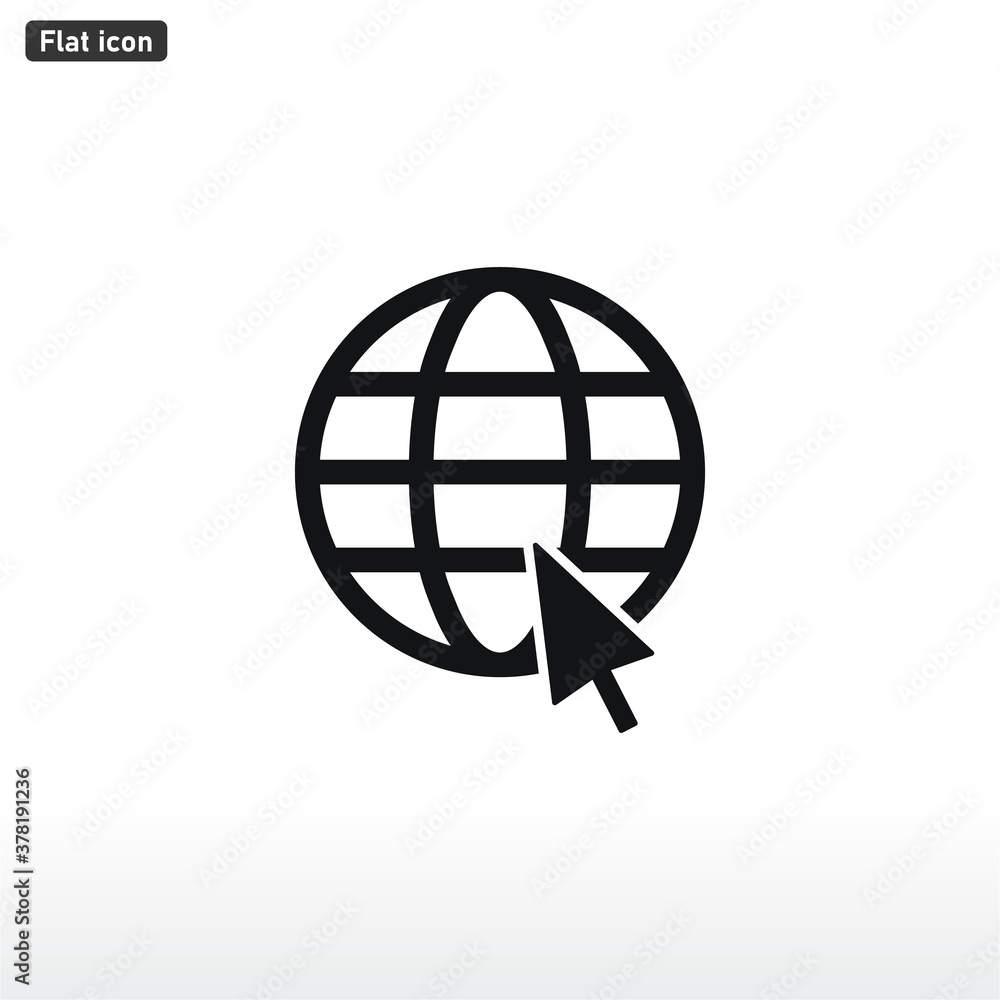 Go to Web icon . Globe With Cursor sign Go to Web icon . Globe With Cursor sign